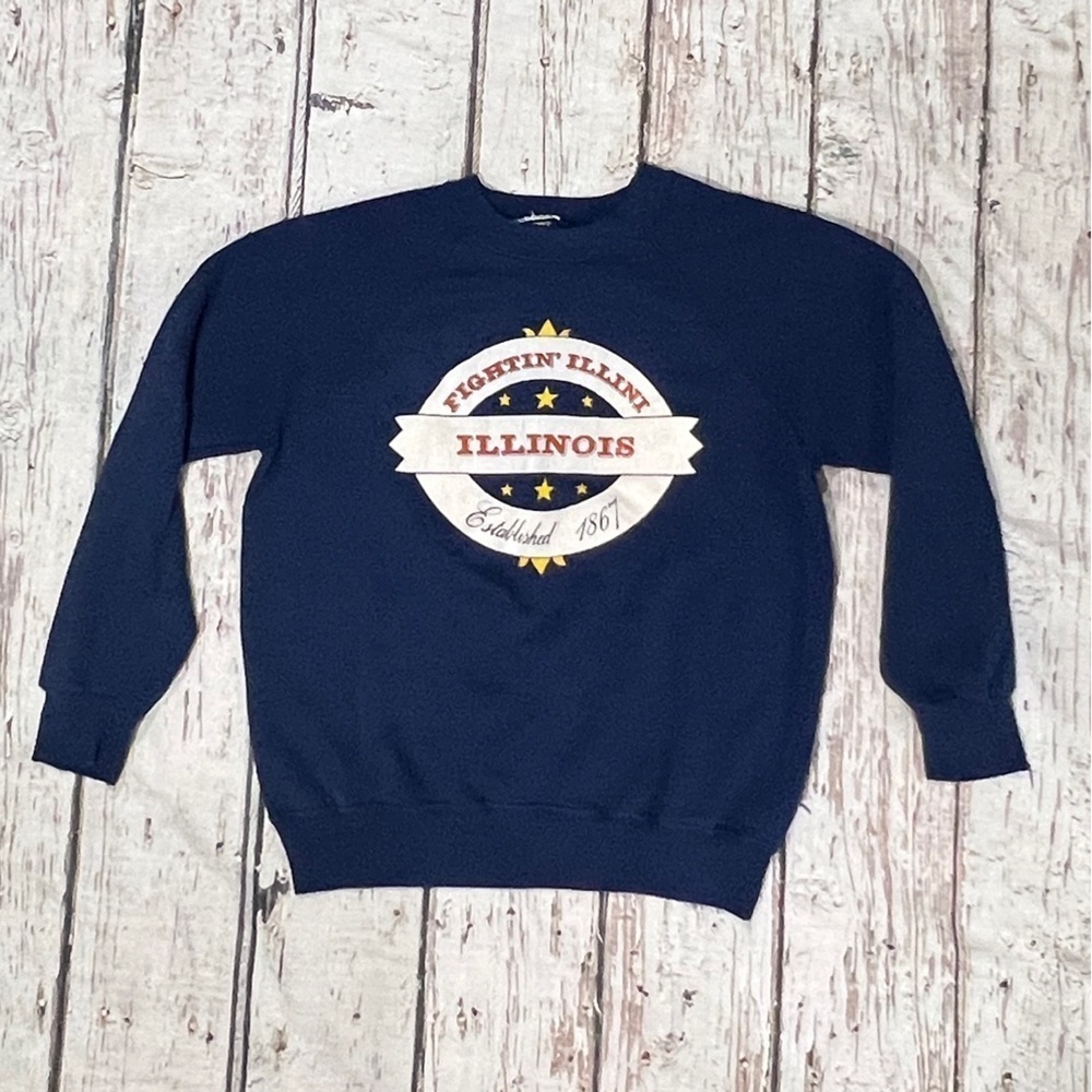 Vintage 80s University of Illinois Fighting Illini NCAA College 1980s Sweatshirt